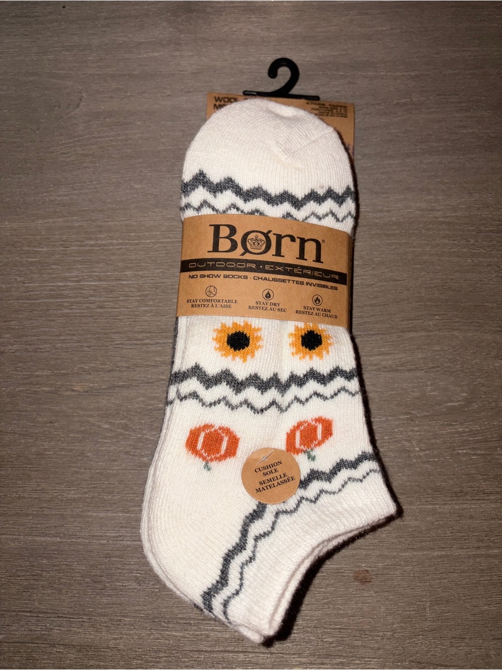Born Outdoor Women’s Wool Blend No Show Socks 4 Pack Fall Floral NWT 4-10